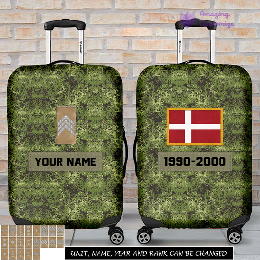 Personalized Denmark Soldier/ Veteran With Name, Year And Rank Luggage Cover All Over Printed - 17294688