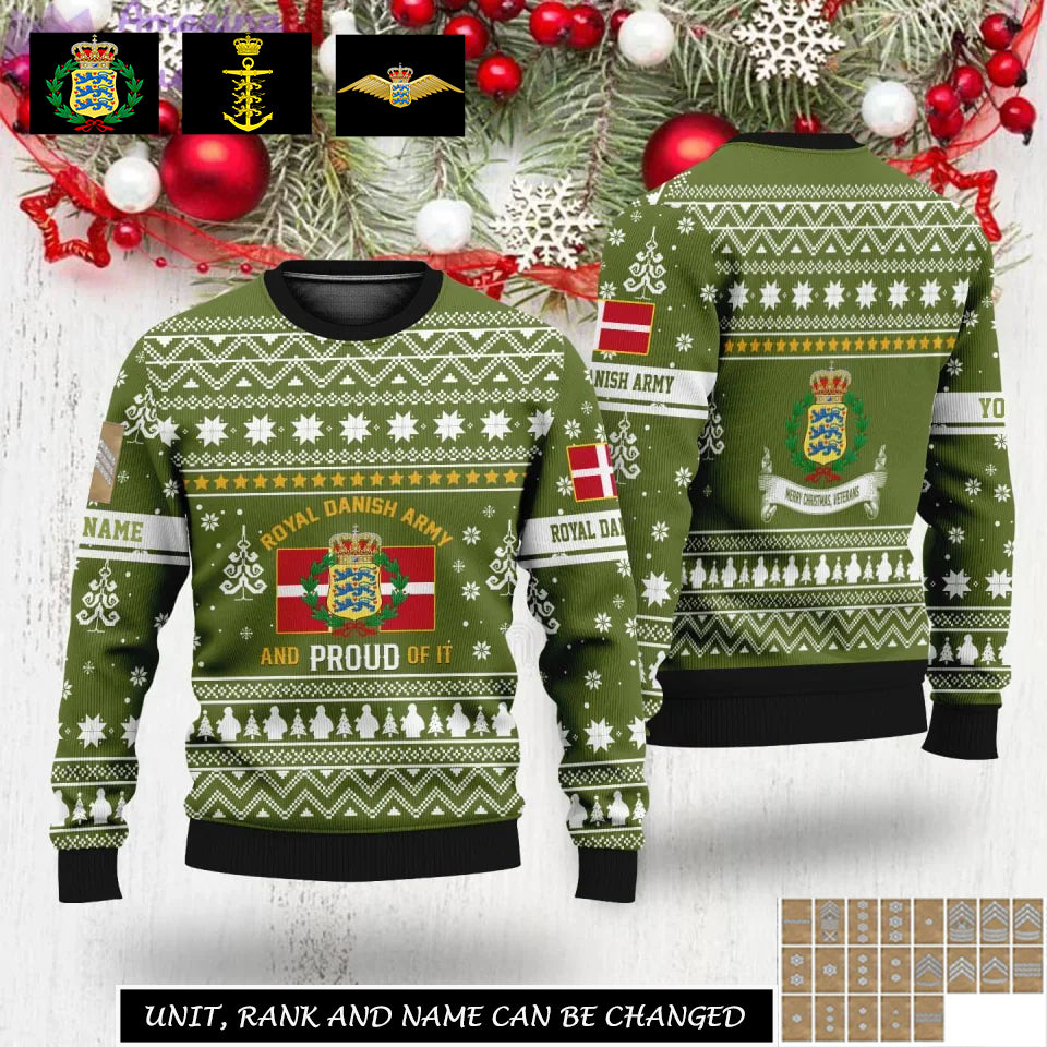 Personalized Denmark Soldier/Veteran Camo with Rank And Name Sweater All Over Printed - 1731715201