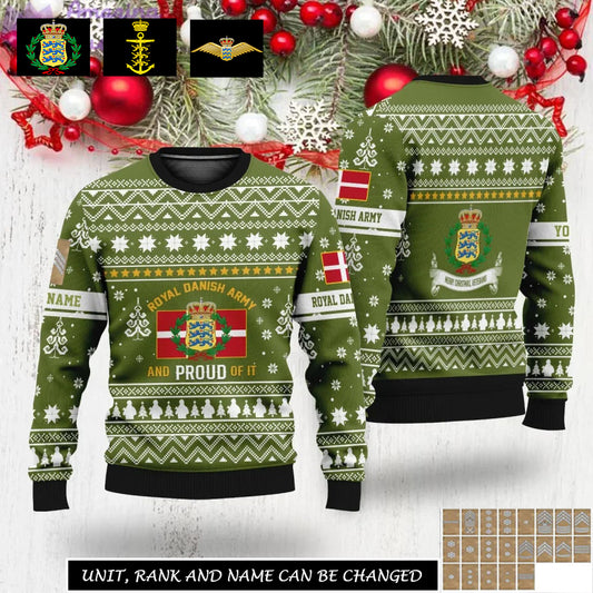 Personalized Denmark Soldier/Veteran Camo with Rank And Name Sweater All Over Printed - 1731715201