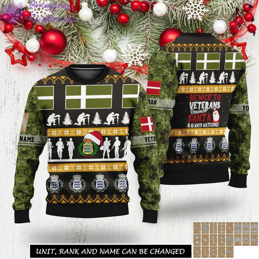 Personalized Denmark Soldier/Veteran Camo with Rank And Name Sweater All Over Printed - 17312832