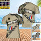 T-shirt personnalisé avec camouflage soldat/vétéran de la France avec nom et grade imprimé en 3D - 3001240001