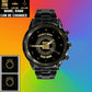 Personalized France Soldier/ Veteran With Name And Rank Black Stainless Steel Watch - 17115840  - Gold Version