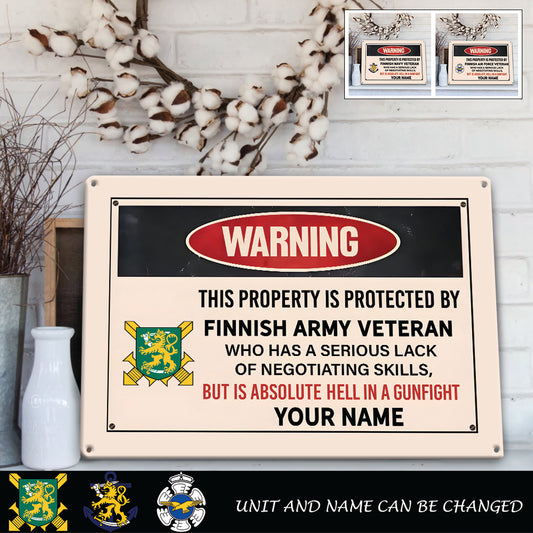 Personalized Finland Soldier/ Veteran Cut Metal Sign - 17242848