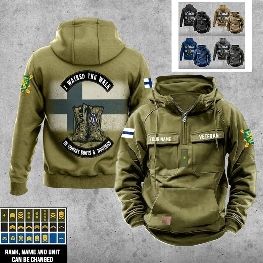 Personalisierter Finnland Soldat/Veteran Vintage Hoodie All Over Printed - 17207424