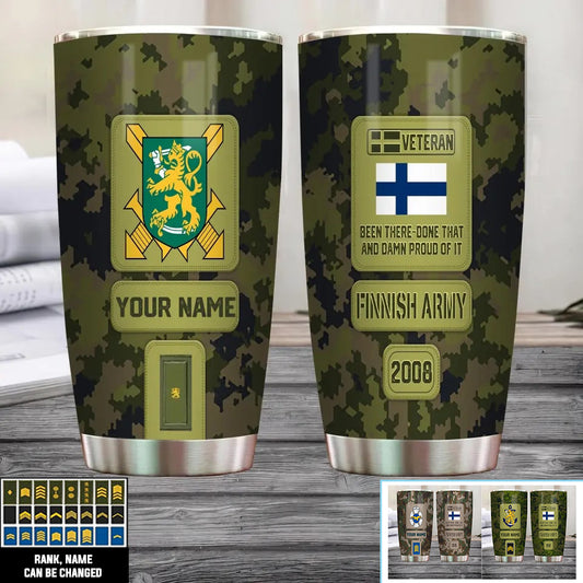 Personalisierter Finnland-Veteran/Soldat mit Rang, Namensbecher - 17218656