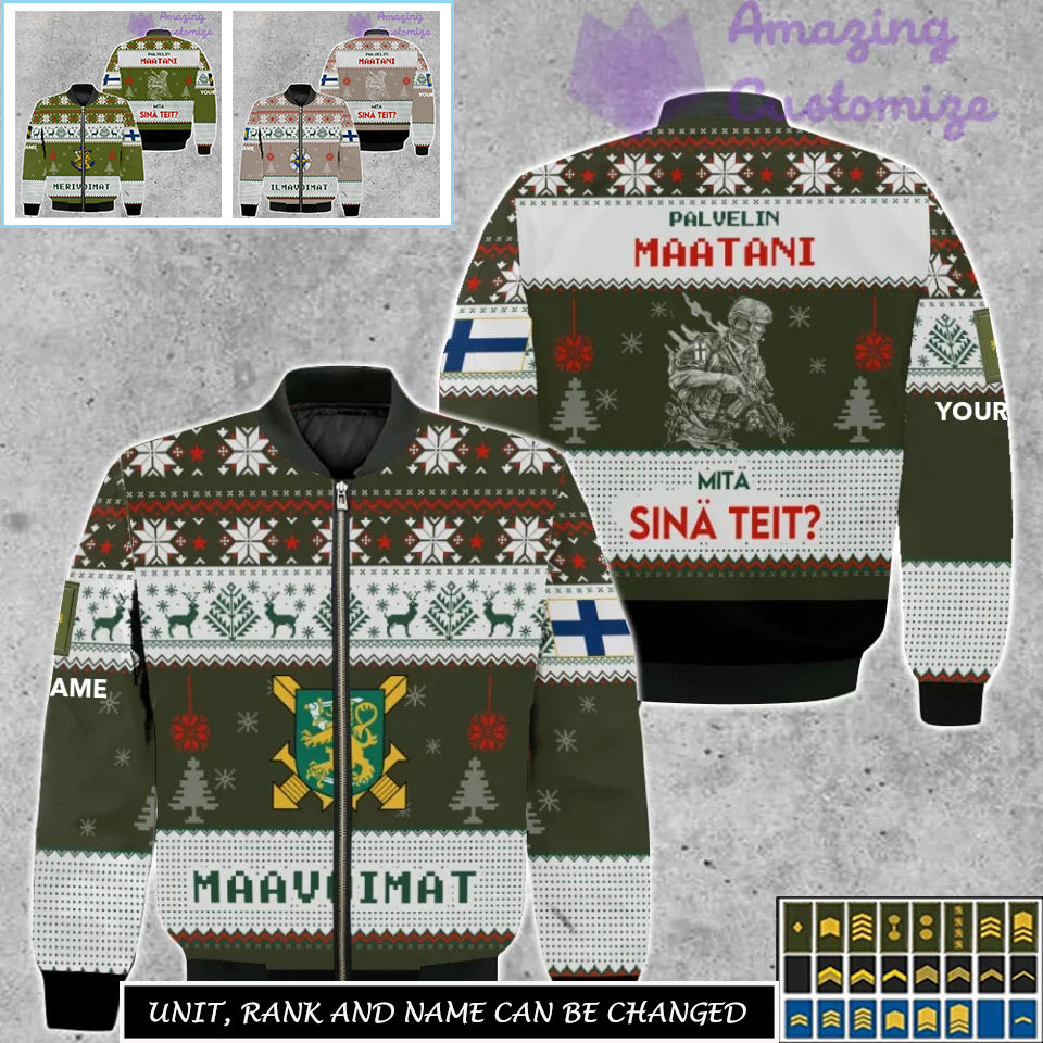 Personalized Finland Soldier/Veteran Camo with Name And Rank Sweater All Over Printed - 17301600