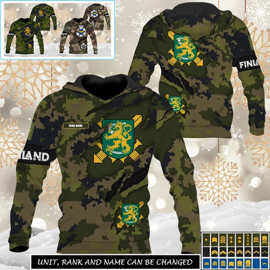 Personalized Finland Soldier/Veteran Camo with Name And Rank Sweater All Over Printed - 17331840