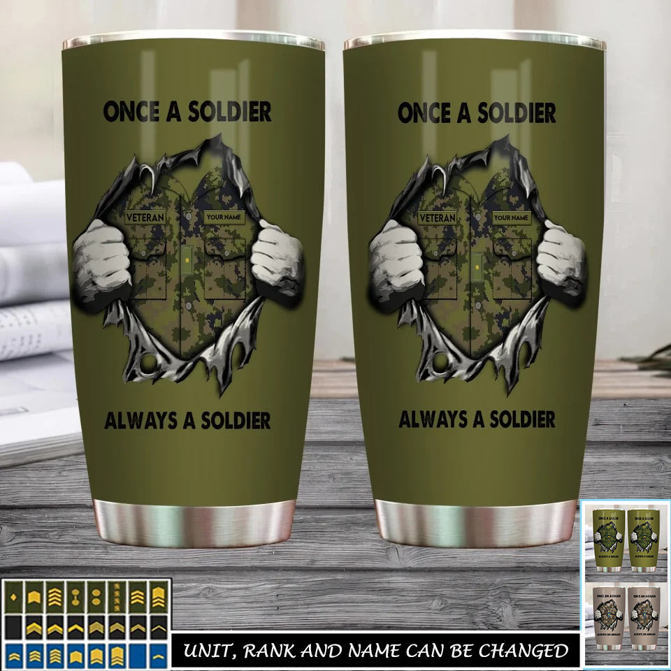 Personalized Finland Veteran/ Soldier With Rank, Name Tumbler - 17220384