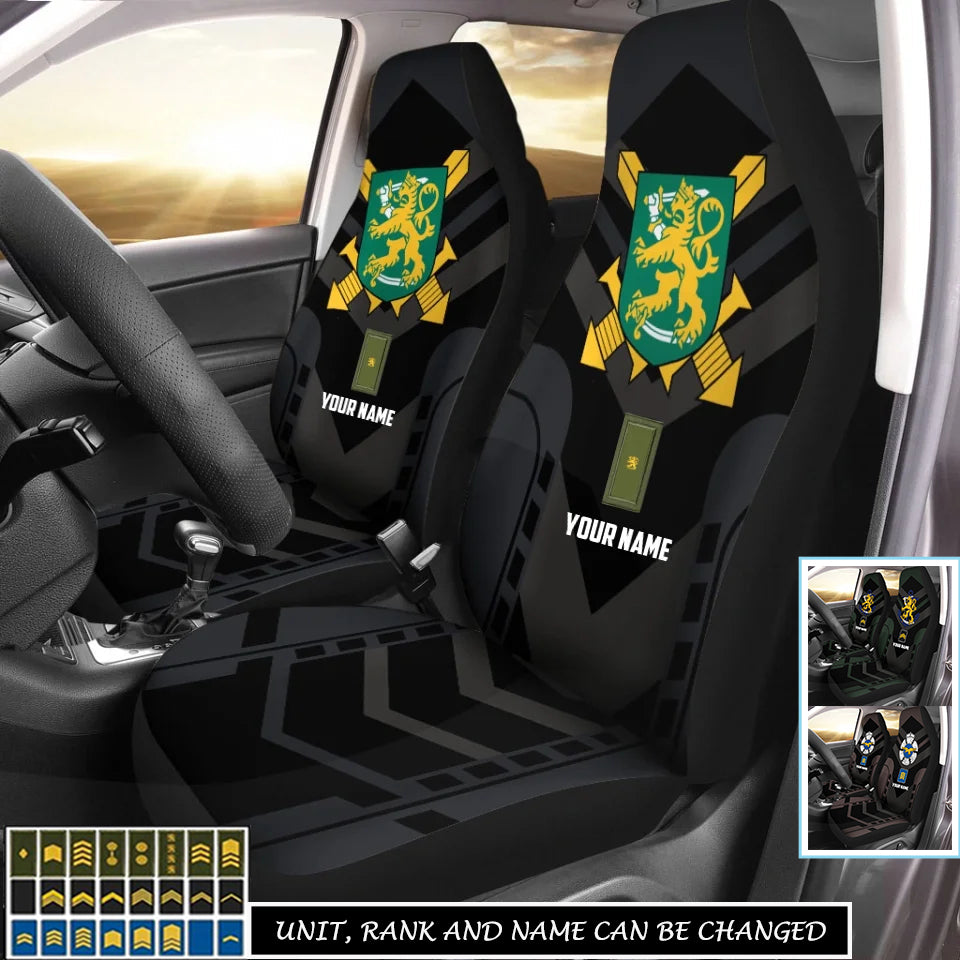 Personalized Finland Soldier/ Veteran Camo With Name And Rank Car Seat Covers 3D Printed - 17256672