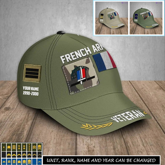 Personalized Rank, Year And Name France Soldier/Veterans Baseball Cap - 17236800