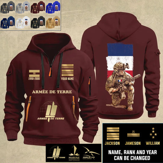 Personalized France Soldier/ Veteran With Name, Year And Rank Zip Hoodie Multicolor - 17363808