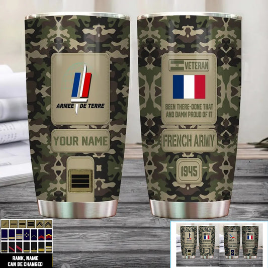 Personalisierter Becher mit Namen für Veteranen/Soldaten aus Frankreich mit Rang – 17218656