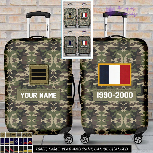 Personalized France Soldier/ Veteran With Name, Year And Rank Luggage Cover All Over Printed - 17294688