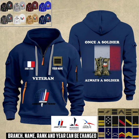 Personalized France Soldier/ Veteran With Name, Year And Rank Zip Hoodie Multicolor - 17356032