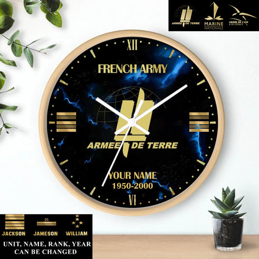 Personalized France Soldier/ Veteran With Name, Rank And Year Wooden Clock - 17391456