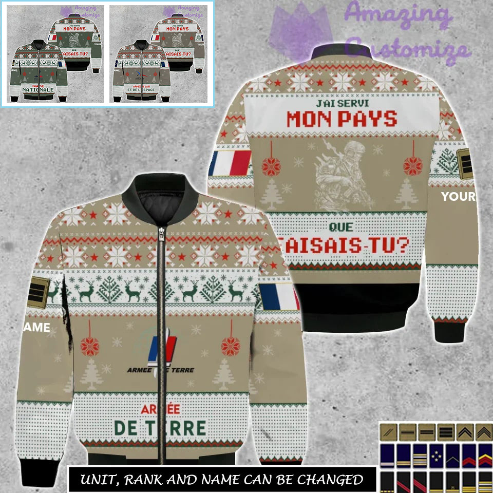 Personalized France Soldier/Veteran Camo with Name And Rank Sweater All Over Printed - 17301600