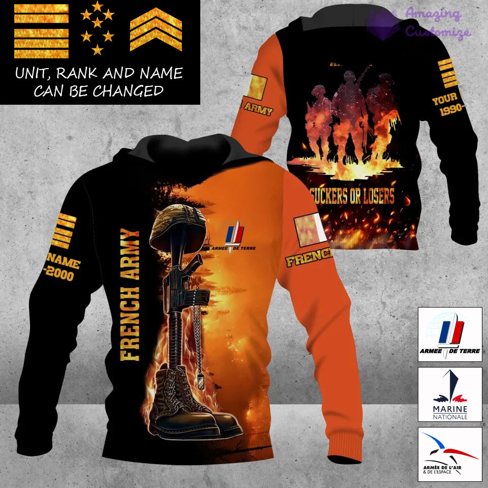 Personalized France Soldier/Veteran Camo with Name, Rank And Year Hoodie All Over Printed - 17283456