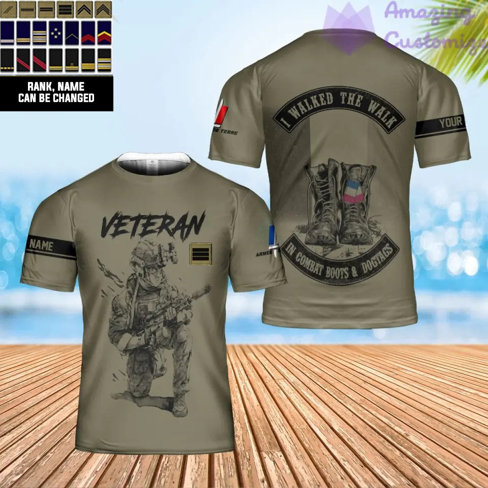 Personalized France Soldier/Veteran Camo with Name and Rank Hoodie All Over Printed - 1720569602