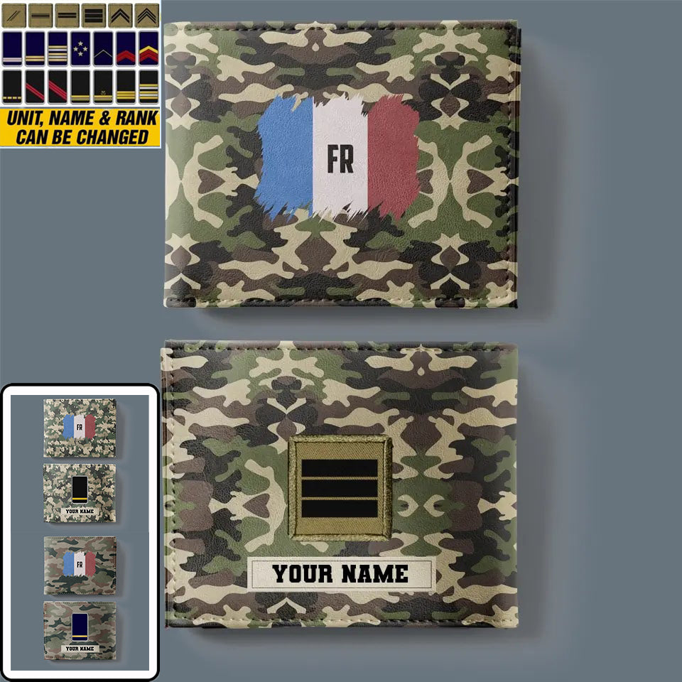 Portefeuille personnalisé avec nom et grade de soldat/vétéran de la France imprimé en 3D - 2501240001