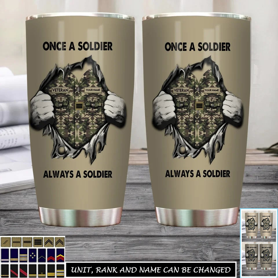 Personalized France Veteran/ Soldier With Rank, Name Tumbler - 17220384