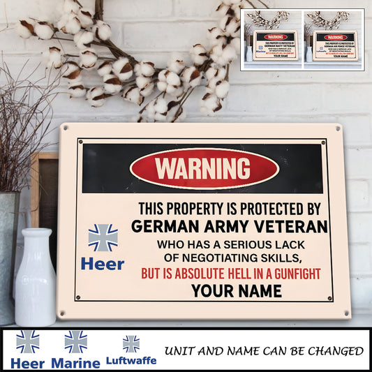 Personalized Germany Soldier/ Veteran Cut Metal Sign - 17242848