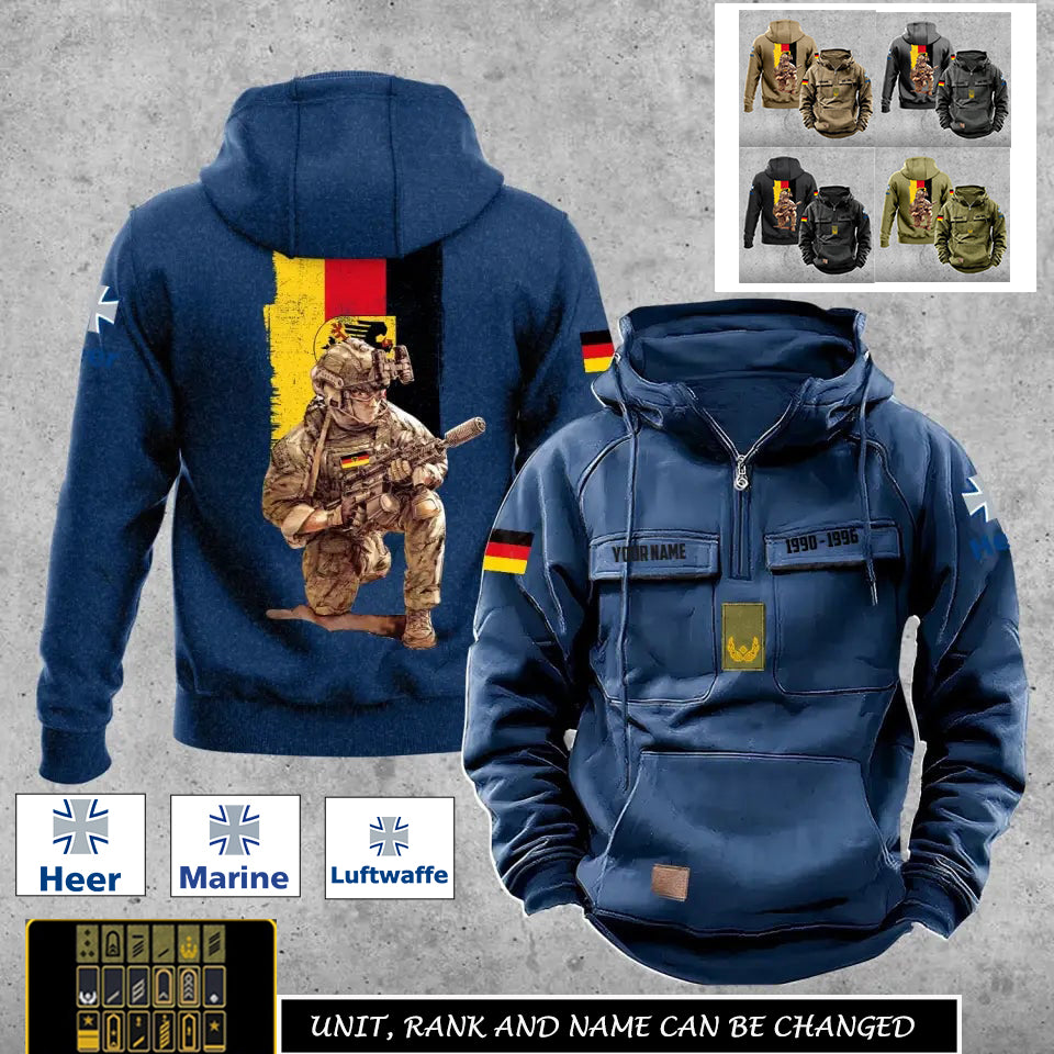 Personalized Germany Soldier/Veteran Vintage Hoodie All Over Printed - 17194464