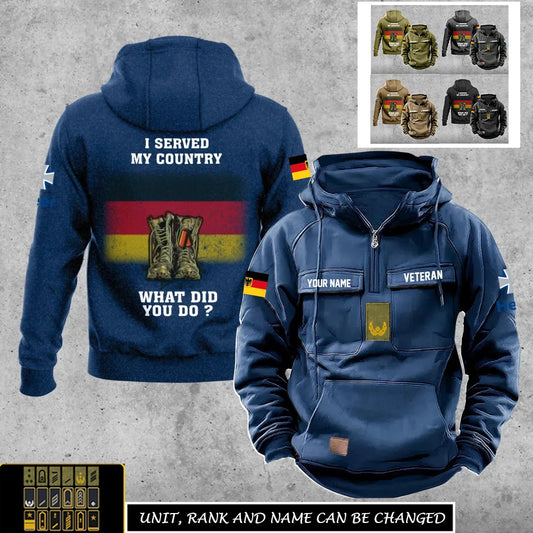 Personalized Germany Soldier/Veteran Vintage Hoodie All Over Printed - 17270496