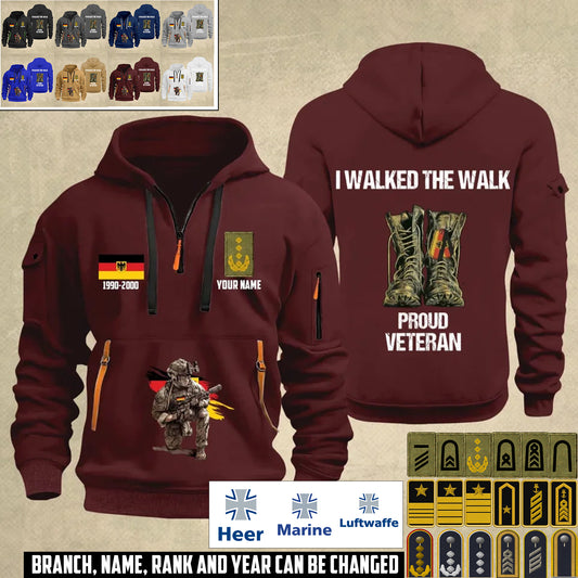 Personalized Germany Soldier/ Veteran With Name, Year And Rank Zip Hoodie Multicolor - 17355168