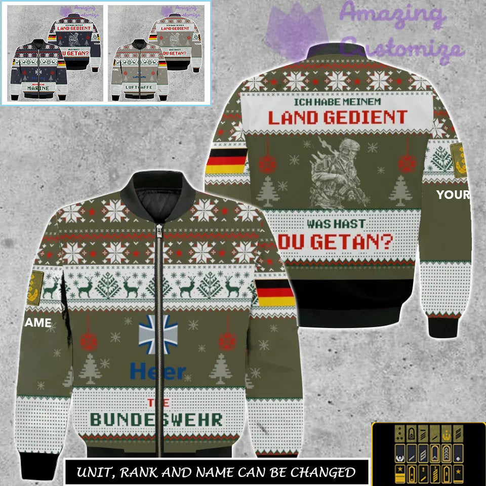 Personalized Germany Soldier/Veteran Camo with Name And Rank Sweater All Over Printed - 17301600