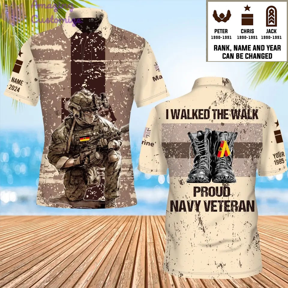 Personalized Germany Soldier/Veteran Camo with Name, Year and Rank POLO All Over Printed - 1721779202