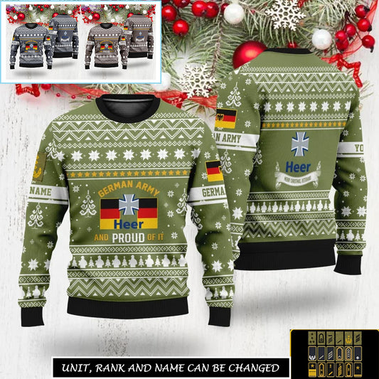 Personalized Germany Soldier/Veteran Camo with Rank And Name Sweater All Over Printed - 1731715201