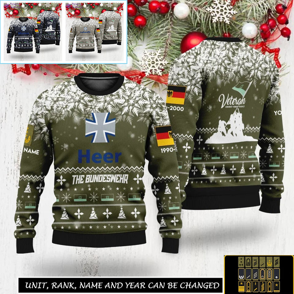 Personalized Germany Soldier/Veteran Camo with Rank, Name And Year Sweater All Over Printed - 17310240