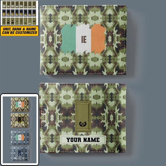 Personalized Ireland Soldier/ Veteran Camo With Name And Rank Wallet 3D Printed - 2501240001