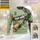 Personalized Ireland Soldier/ Veteran Camo With Name And Rank Ugly Sweater 3D Printed  - 17065728