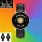 Personalized Ireland Soldier/ Veteran With Name And Rank Black Stitched Leather Watch - 17098560 - Gold Version