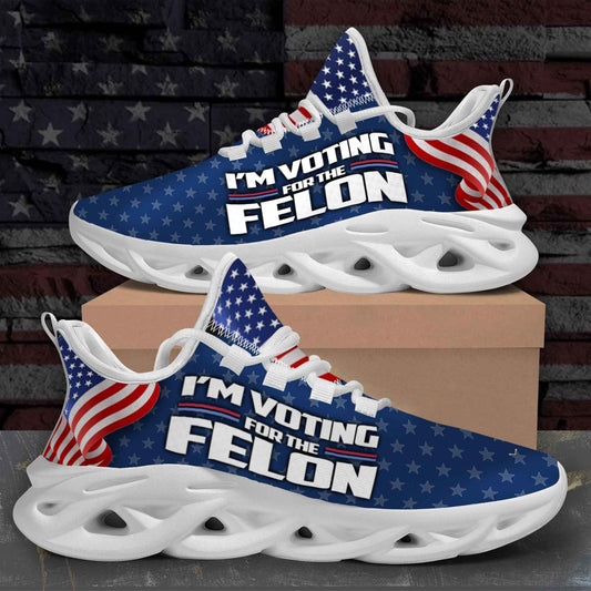 Men Sneakers I'm Voting For The Felon Sneakers USA Patriotic Shoes Gift For Him Her