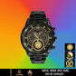 Personalized Ireland Soldier/ Veteran With Name, Rank And Year Black Stainless Steel Watch - 17286660 - Gold Version