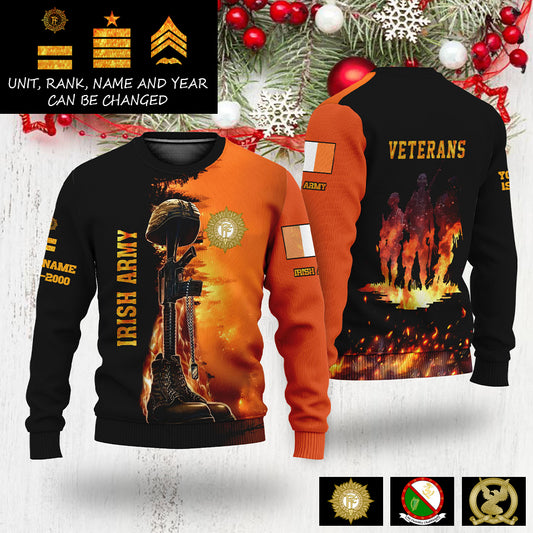 Personalized Ireland Soldier/Veteran Camo with Name, Rank And Year Sweater All Over Printed - 17284320