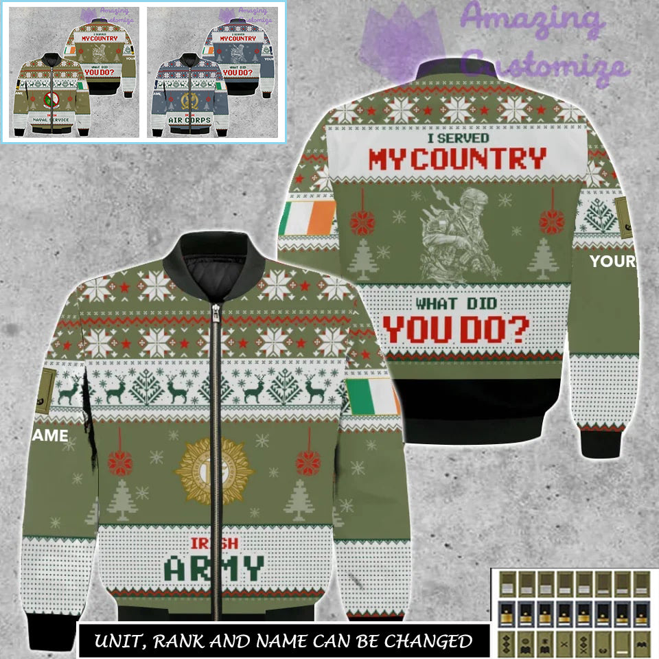 Personalized Ireland Soldier/Veteran Camo with Name And Rank Sweater All Over Printed - 17301600