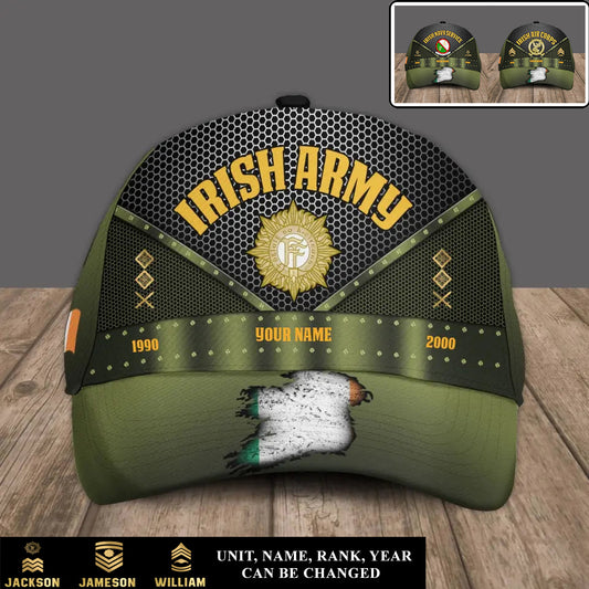 Personalized Rank, Year And Name Ireland Soldier/Veterans Baseball Cap - 17240256