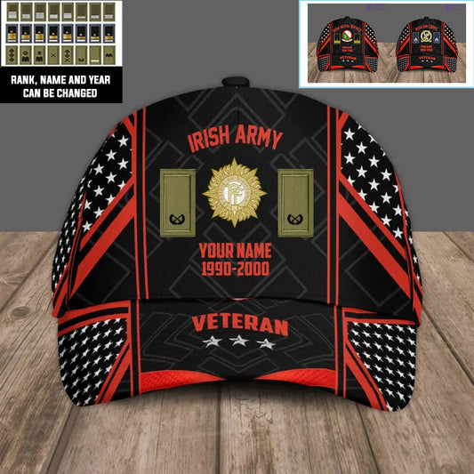 Personalized Rank, Year And Name Ireland Soldier/Veterans Baseball Cap - 17213472