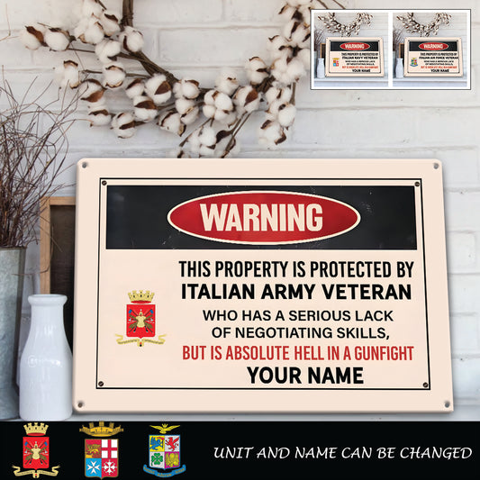 Personalized Italy Soldier/ Veteran Cut Metal Sign - 17242848