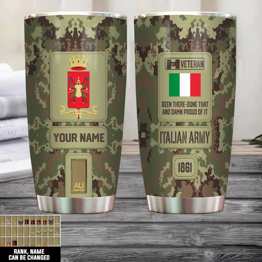 Personalized Italy Veteran/ Soldier With Rank, Name Tumbler - 17218656