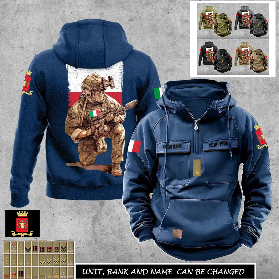 Personalized Italy Soldier/Veteran Vintage Hoodie All Over Printed - 17194464