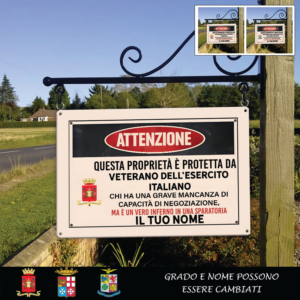 Personalized Italy Soldier/ Veteran Cut Metal Sign - 17254080