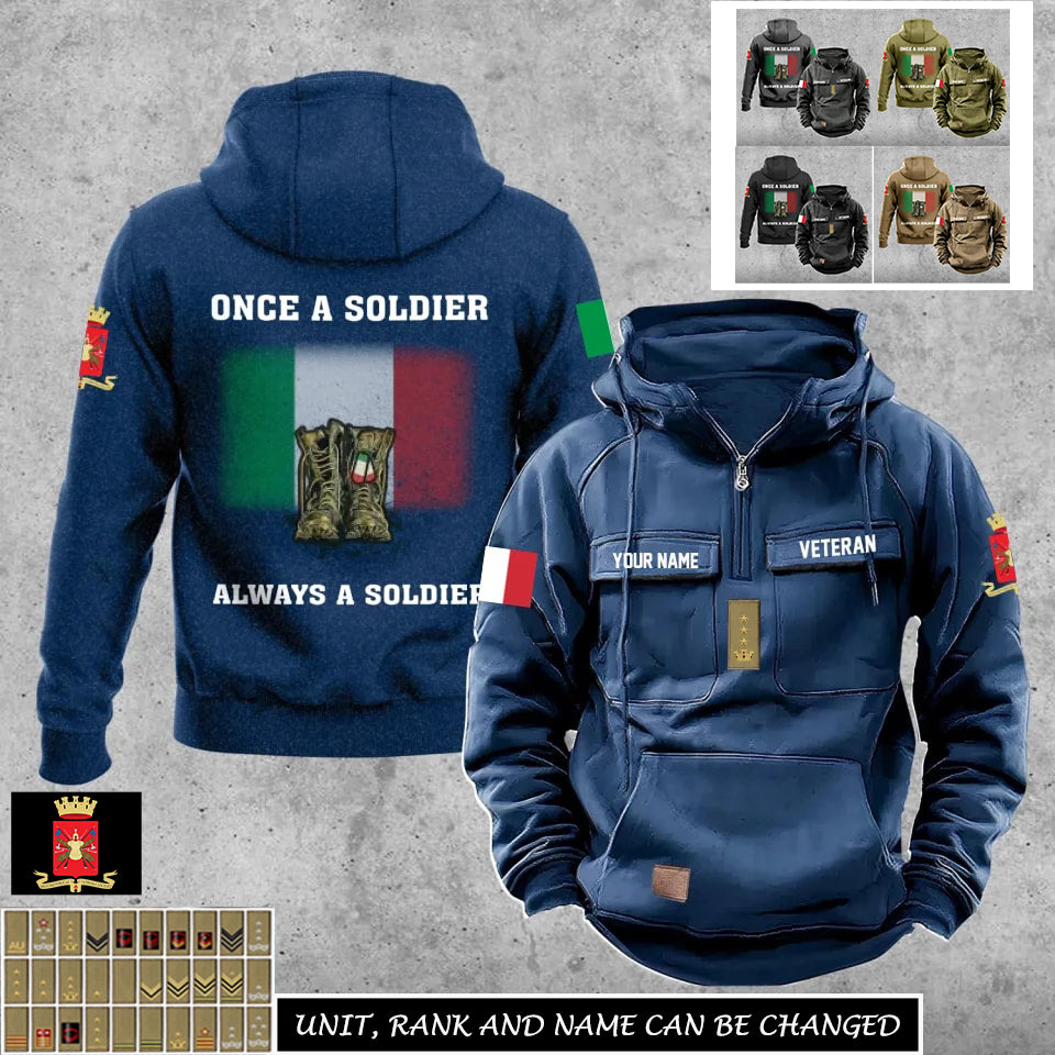 Personalized Italy Soldier/Veteran With Rank And Name Vintage Hoodie All Over Printed - 17273088