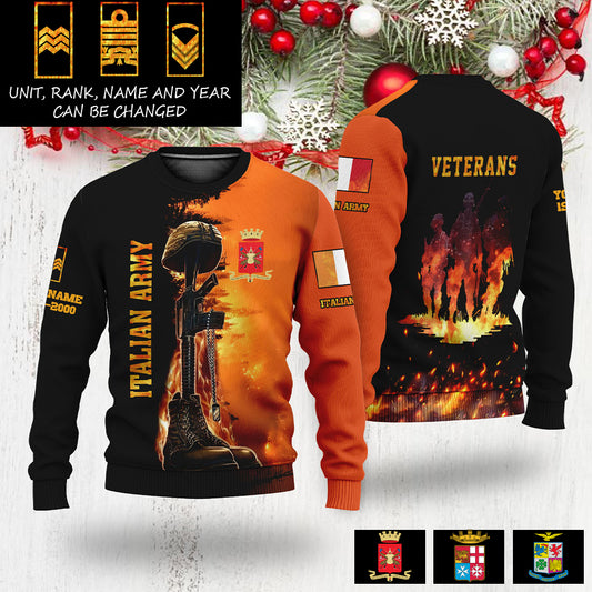 Personalized Italy Soldier/Veteran Camo with Name, Rank And Year Sweater All Over Printed - 17284320