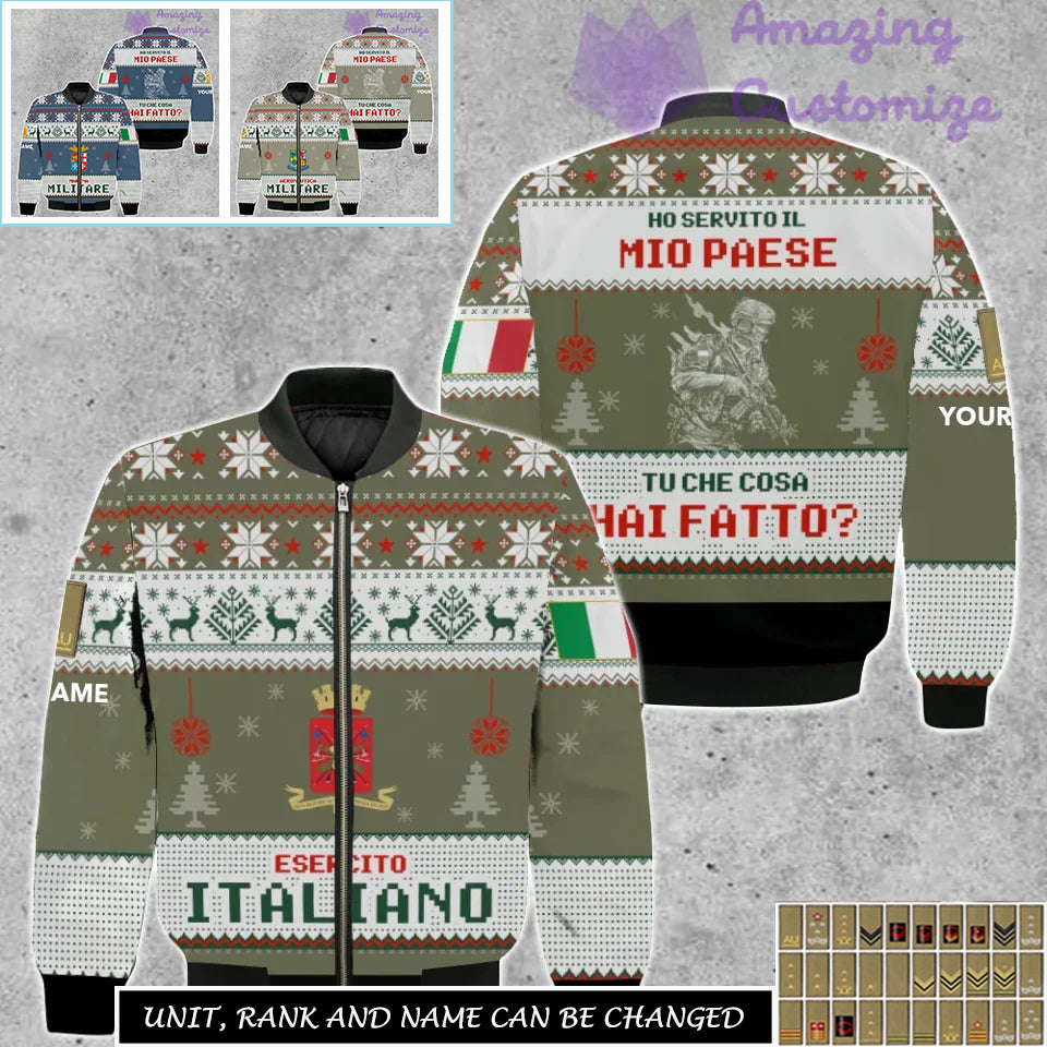 Personalized Italy Soldier/Veteran Camo with Name And Rank Sweater All Over Printed - 17301600