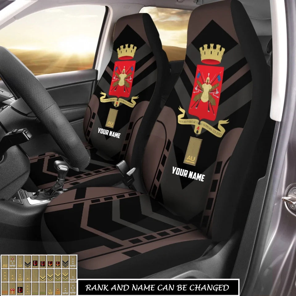 Personalized Italy Soldier/ Veteran Camo With Name And Rank Car Seat Covers 3D Printed - 17256672