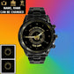 Personalized Netherlands Soldier/ Veteran With Name And Rank Black Stainless Steel Watch - 2803240001 - Gold Version